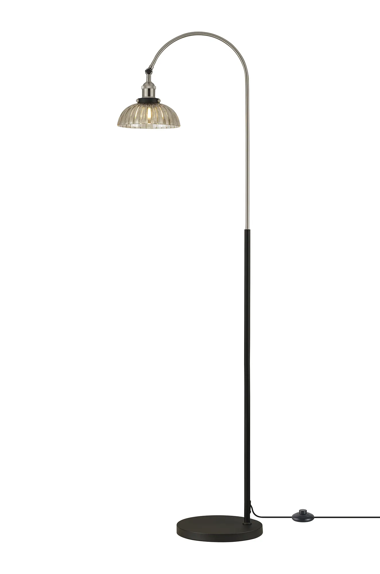 Walter-Satin Nickel Floor Lamps Deco Shaded Floor Lamps